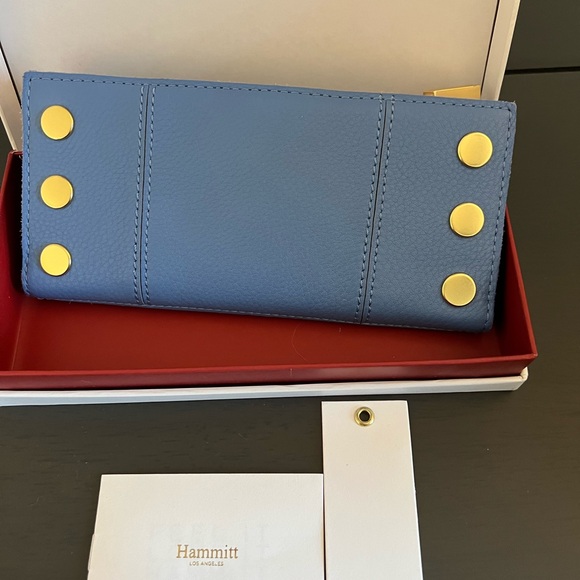 Hammitt Skylight Blue M Daniel Bag with Gold Hardware, matching pouch, & wallet - Picture 15 of 16